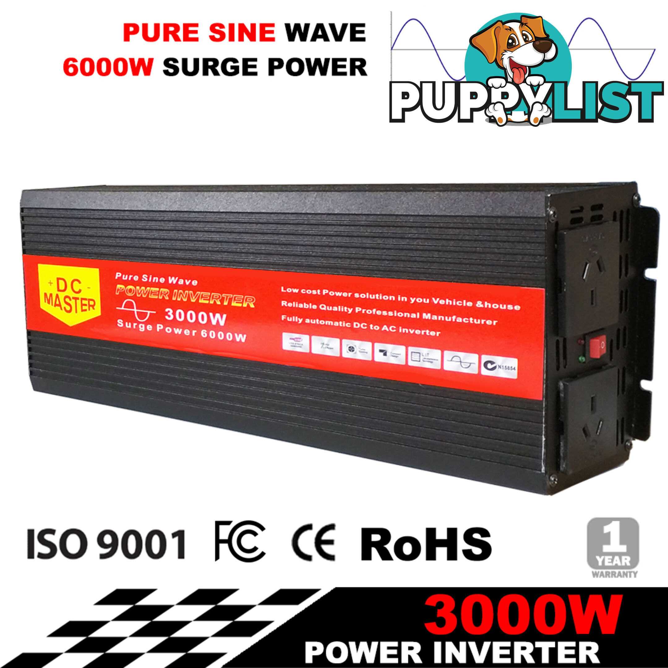 PURE SINE WAVE 3000W MAX 6000W 12V-240V POWER INVERTER CAR CARAVAN CAMPING BOAT