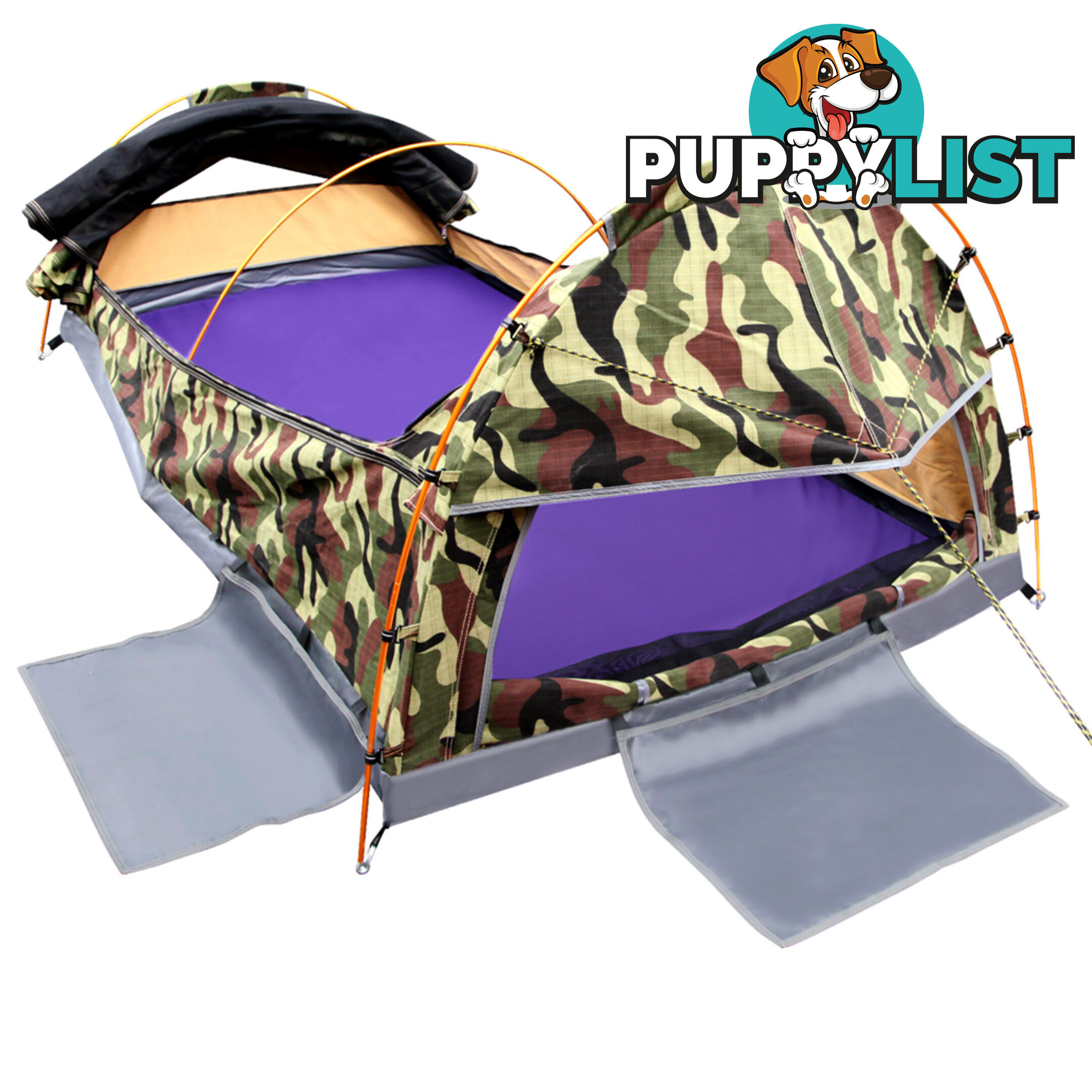 Double Camping Canvas Swag Tent Green Camouflage w/ Bag