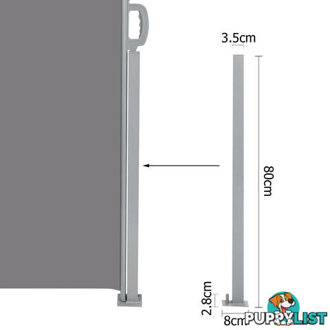 Retractable Side Awning Shade 180cm Grey