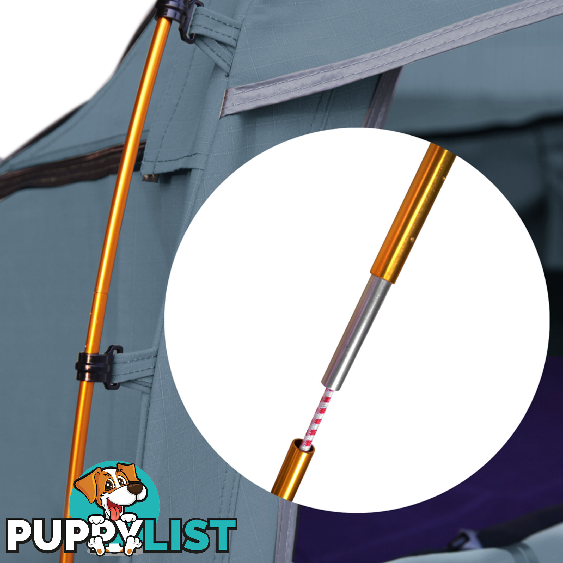 Double Canvas Camping Swag Tent Navy w/ Air Pillow
