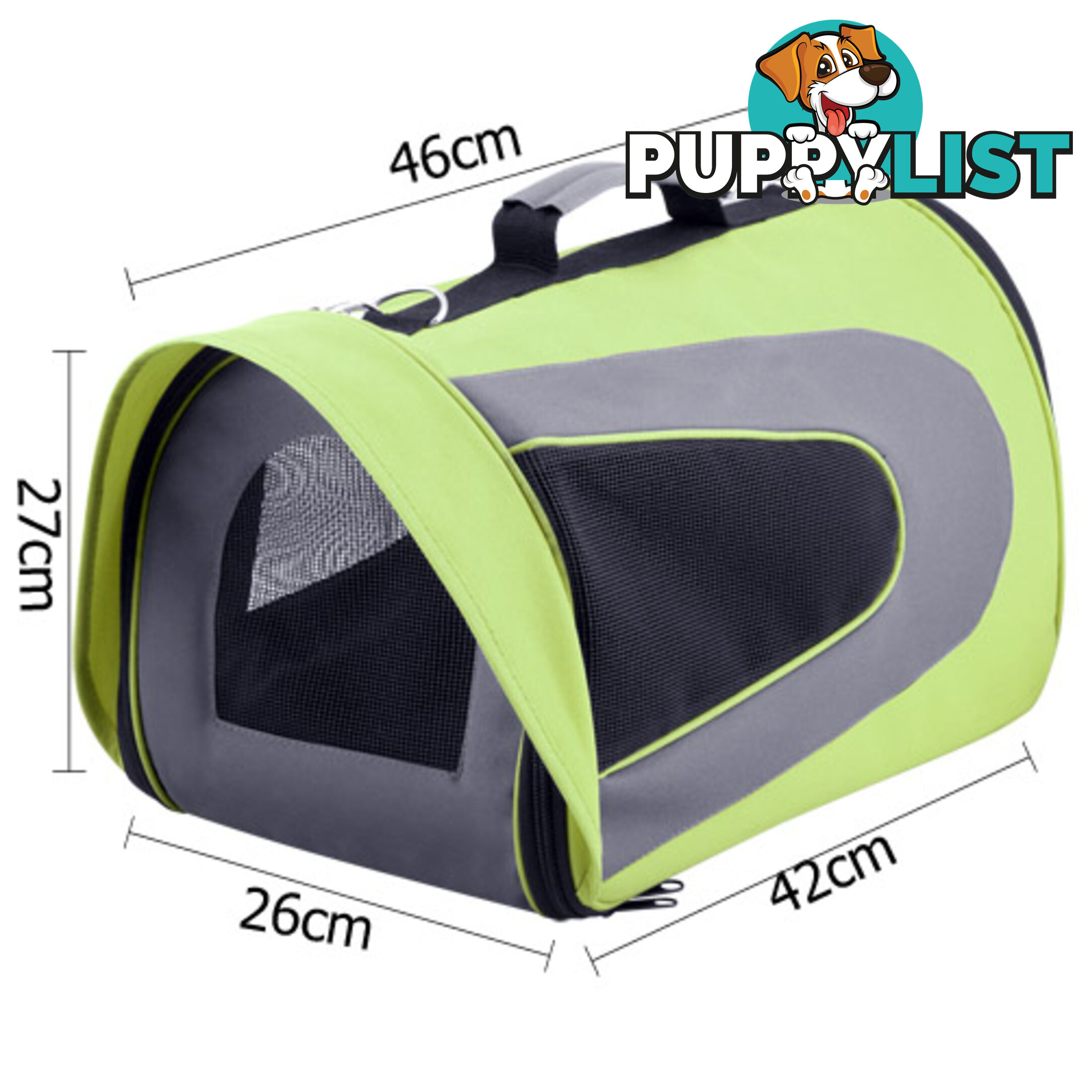 Pet Dog Cat Carrier Travel Bag Large Lime Green