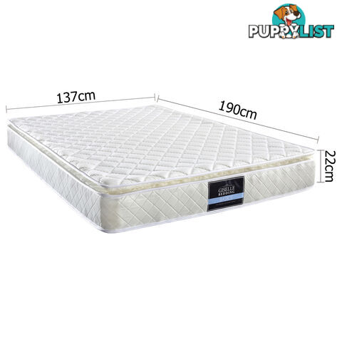 Premium Pillow Top Pocket Spring Mattress High Density Foam 22cm Double Size