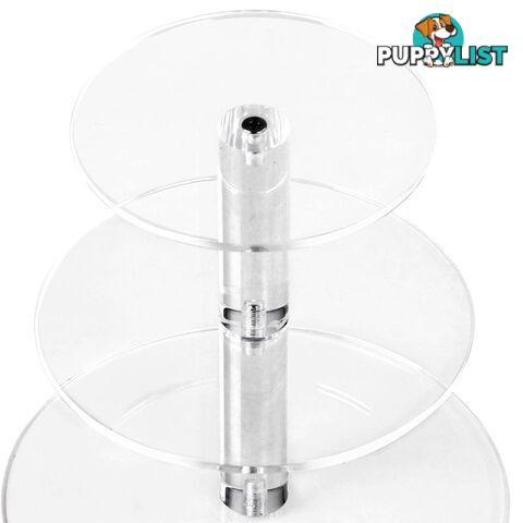 5 Tier Cake Stand Clear Acrylic Display Plate High Tea Wedding Birthday Party