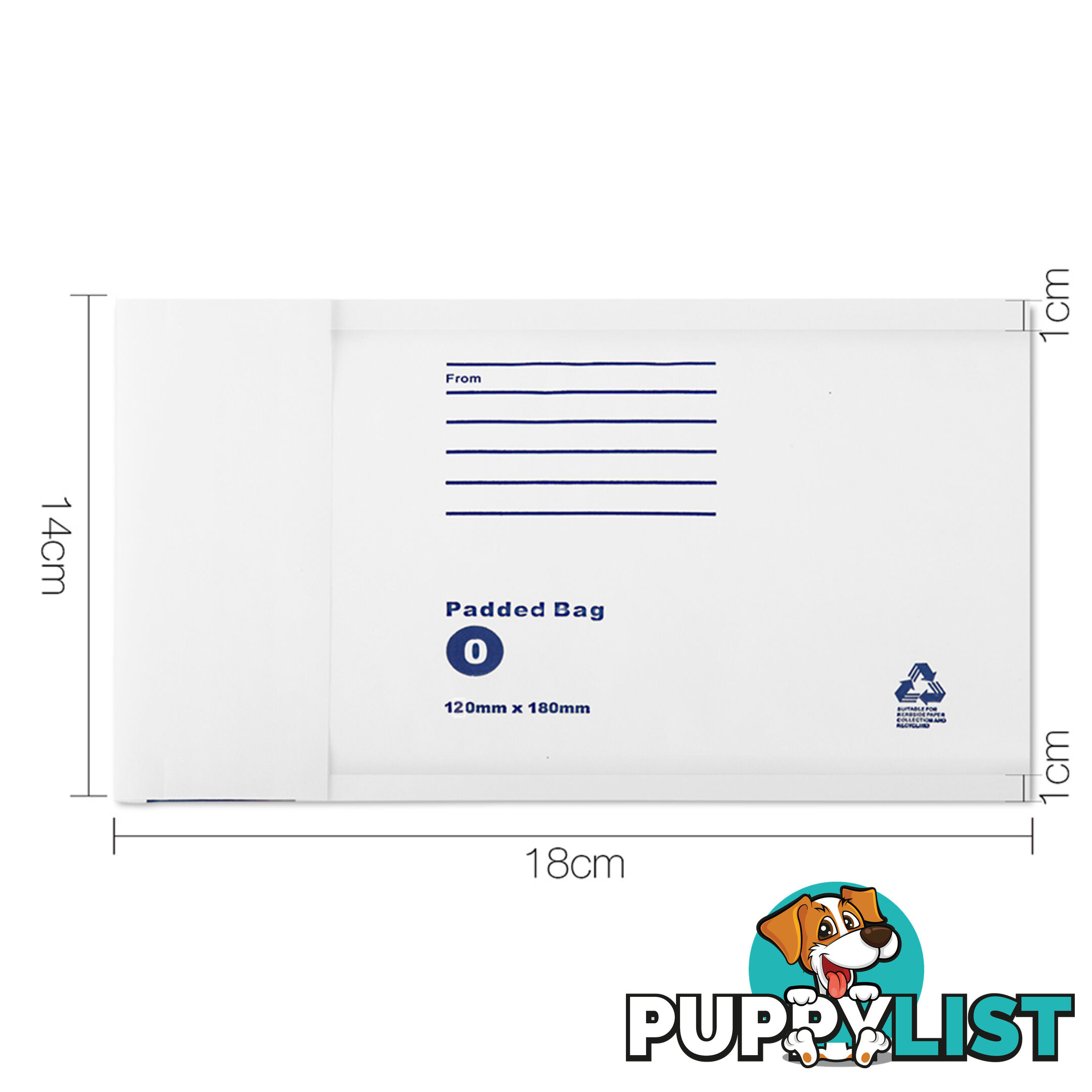 Set of 200 Bubble Padded Mailer Bag - 120mm x 180mm