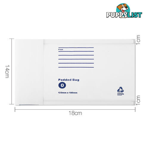 Set of 200 Bubble Padded Mailer Bag - 120mm x 180mm