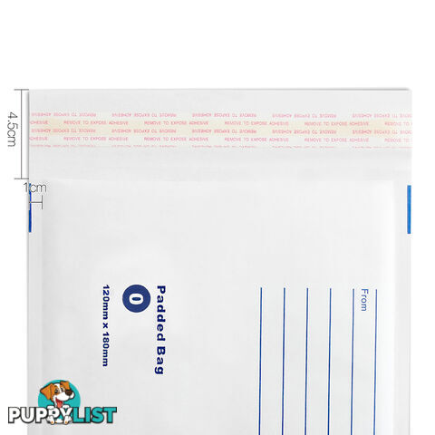 Set of 200 Bubble Padded Mailer Bag - 120mm x 180mm