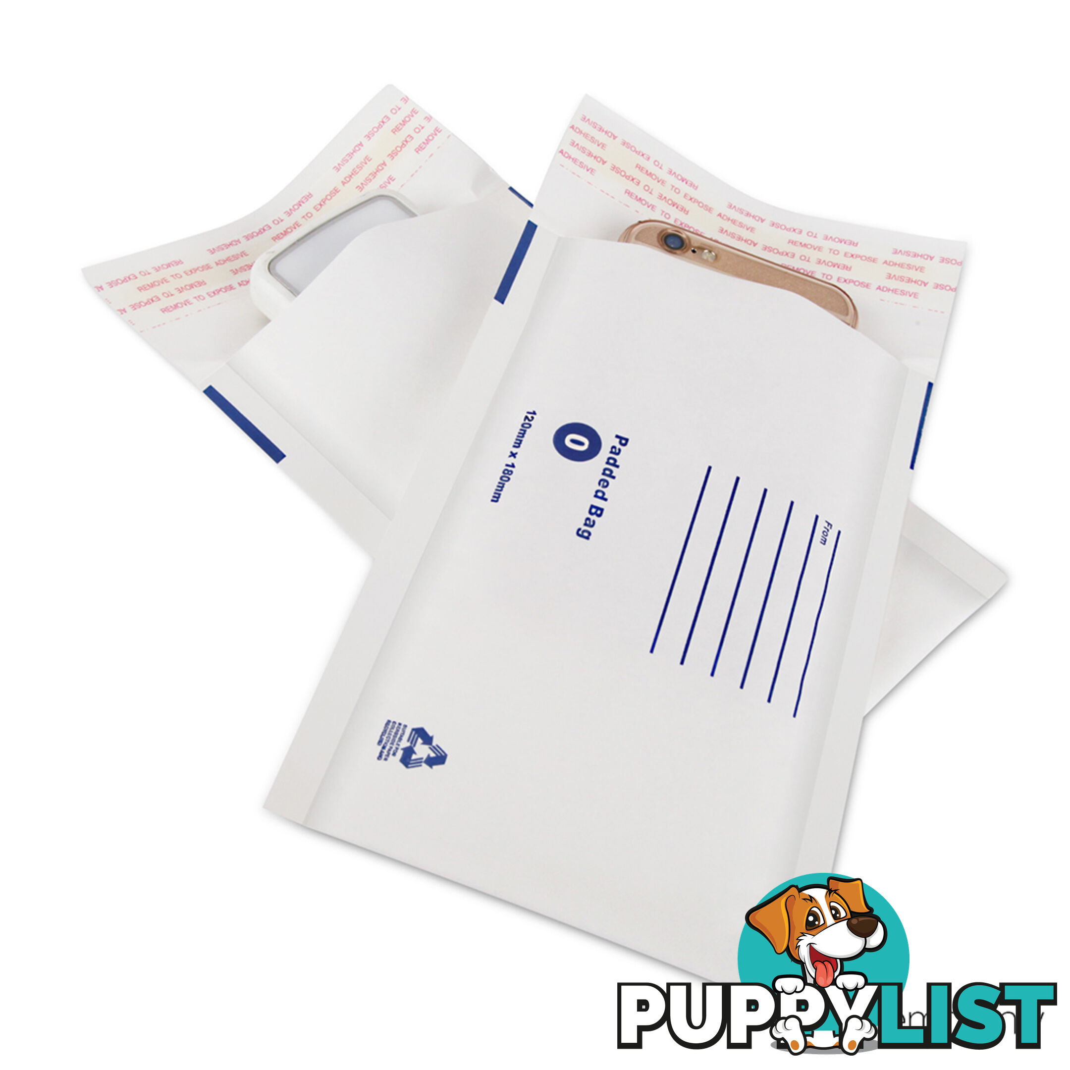 Set of 200 Bubble Padded Mailer Bag - 120mm x 180mm