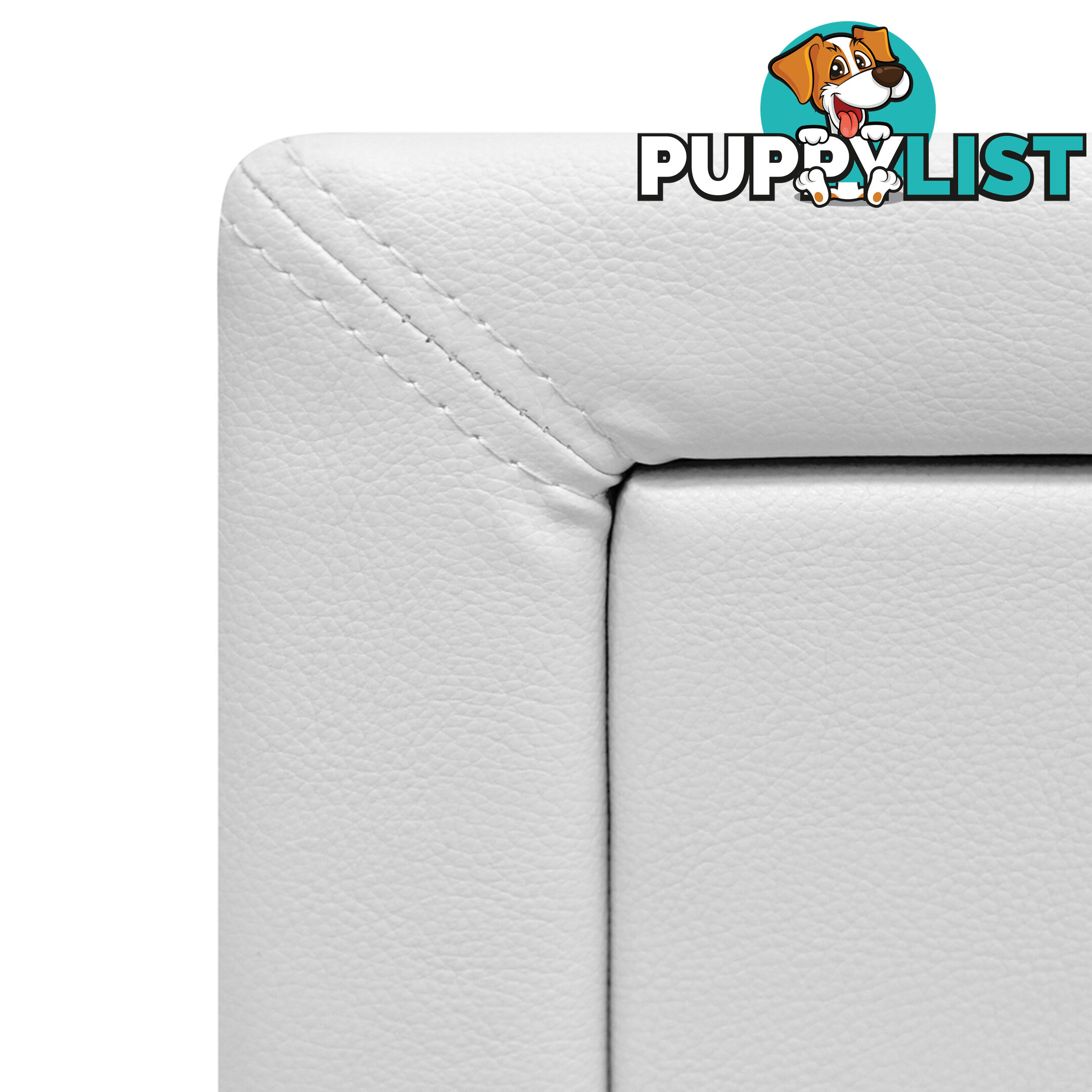 Deluxe White PU Leather 2 Drawers Cabinet