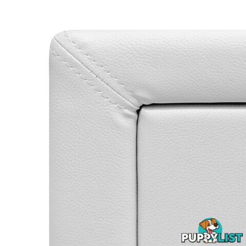 Deluxe White PU Leather 2 Drawers Cabinet