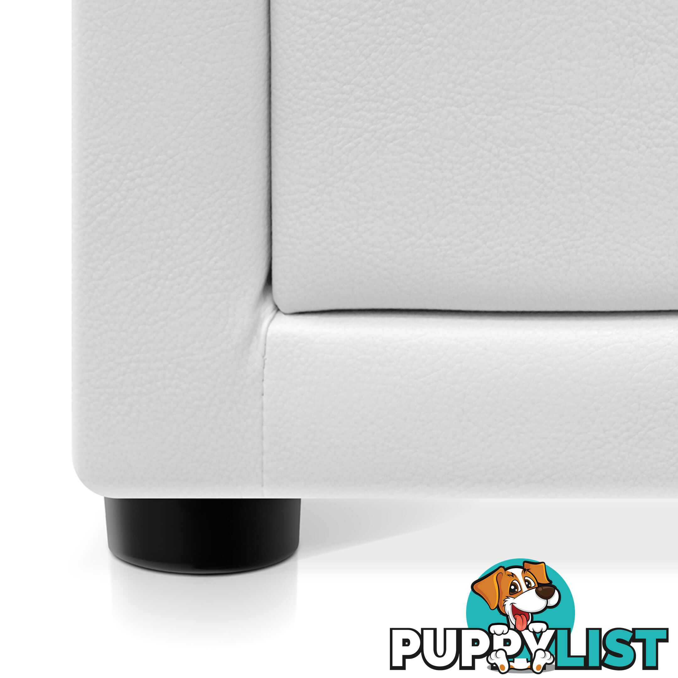 Deluxe White PU Leather 2 Drawers Cabinet