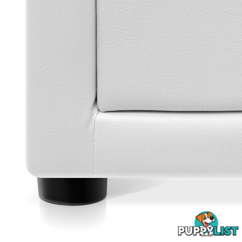 Deluxe White PU Leather 2 Drawers Cabinet