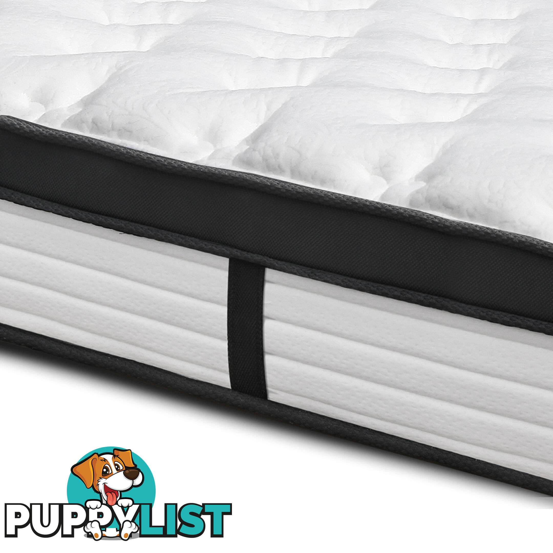 Single Size Euro Top Mattress High Density Foam 5 Zoned Pocket Spring