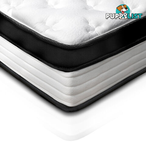 Single Size Euro Top Mattress High Density Foam 5 Zoned Pocket Spring