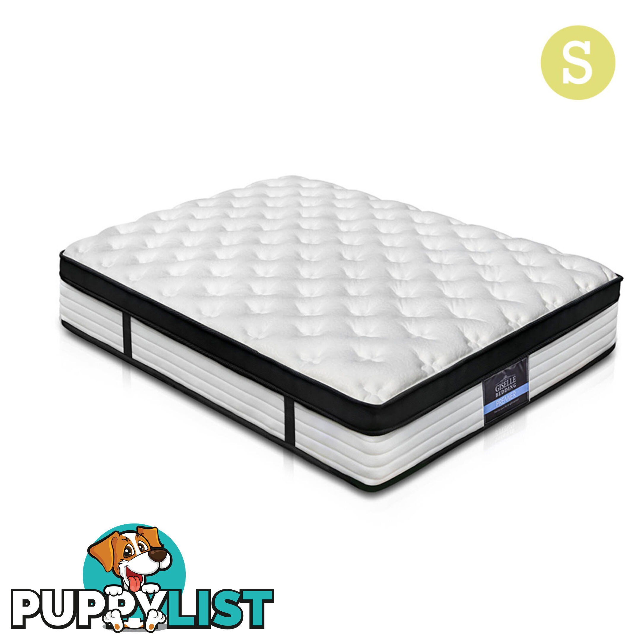 Single Size Euro Top Mattress High Density Foam 5 Zoned Pocket Spring