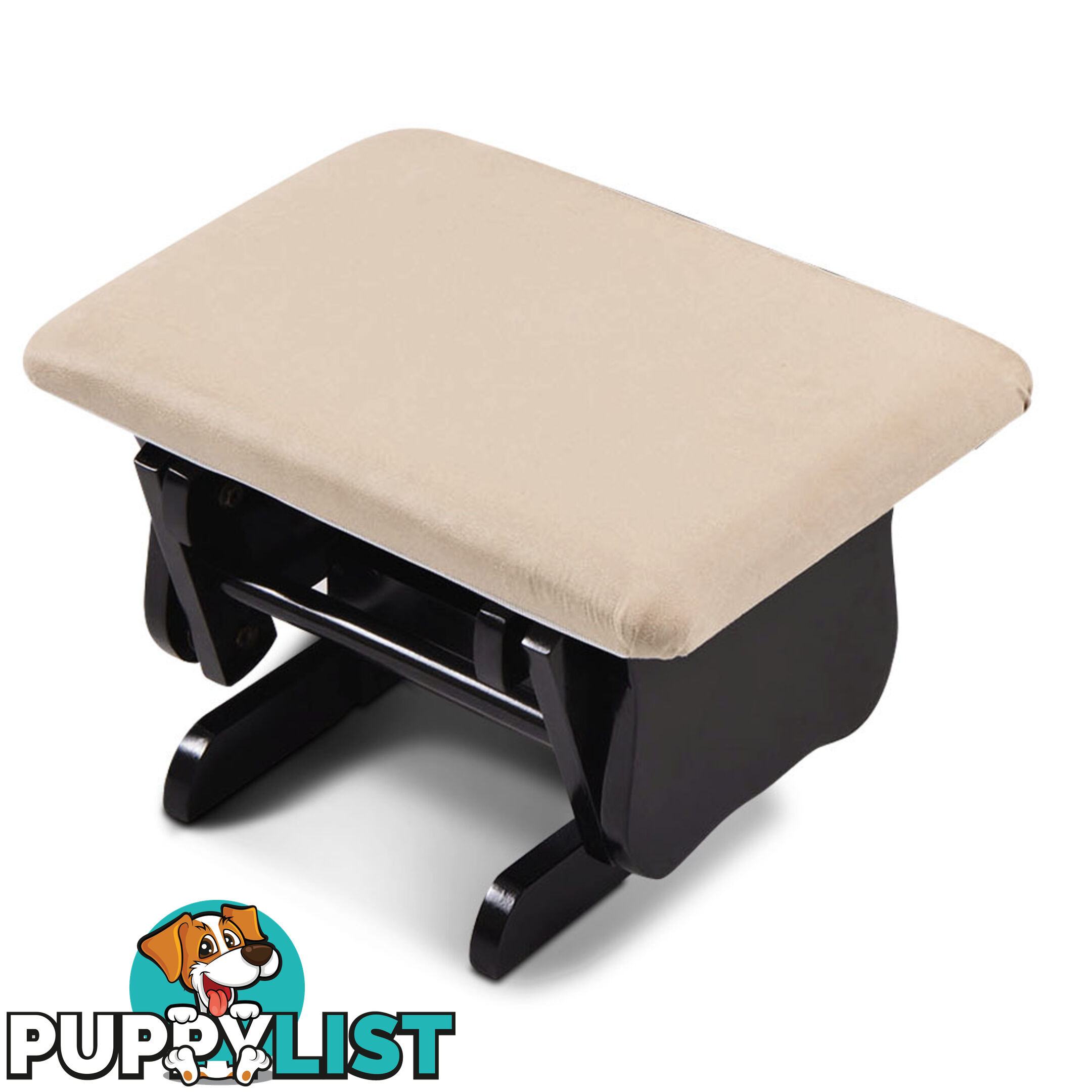 Baby Breast Feeding Rocking Sliding Glider Nursing Chair Ottoman Black Beige