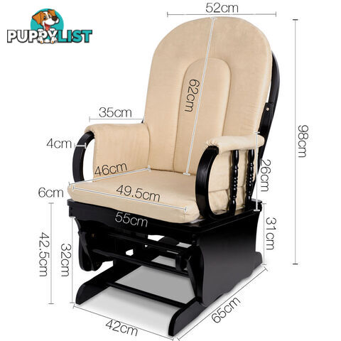 Baby Breast Feeding Rocking Sliding Glider Nursing Chair Ottoman Black Beige