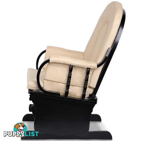 Baby Breast Feeding Rocking Sliding Glider Nursing Chair Ottoman Black Beige