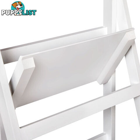 Wooden Ladder Book Shelves Display Shelving Storage 3Shelf Tier Stand Rack White