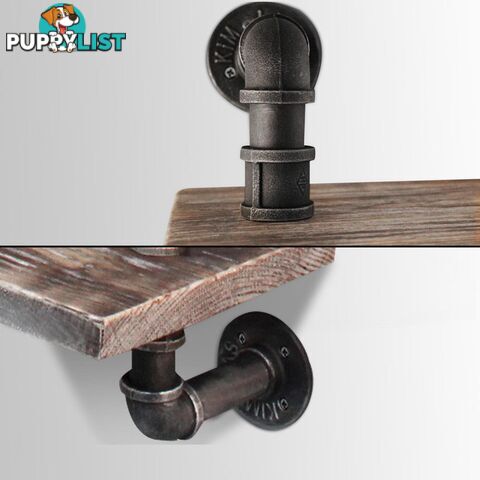 Rustic Industrial DIY Pipe Shelf Storage Vintage Wooden Floating Bookshelf Wall