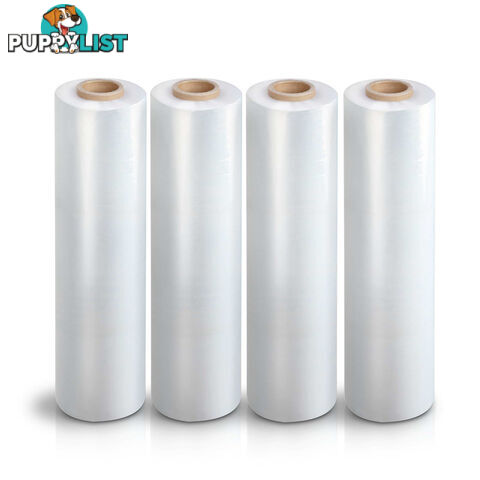 Set of 4 Stretch Film Rolls 500mm x 400M - Clear