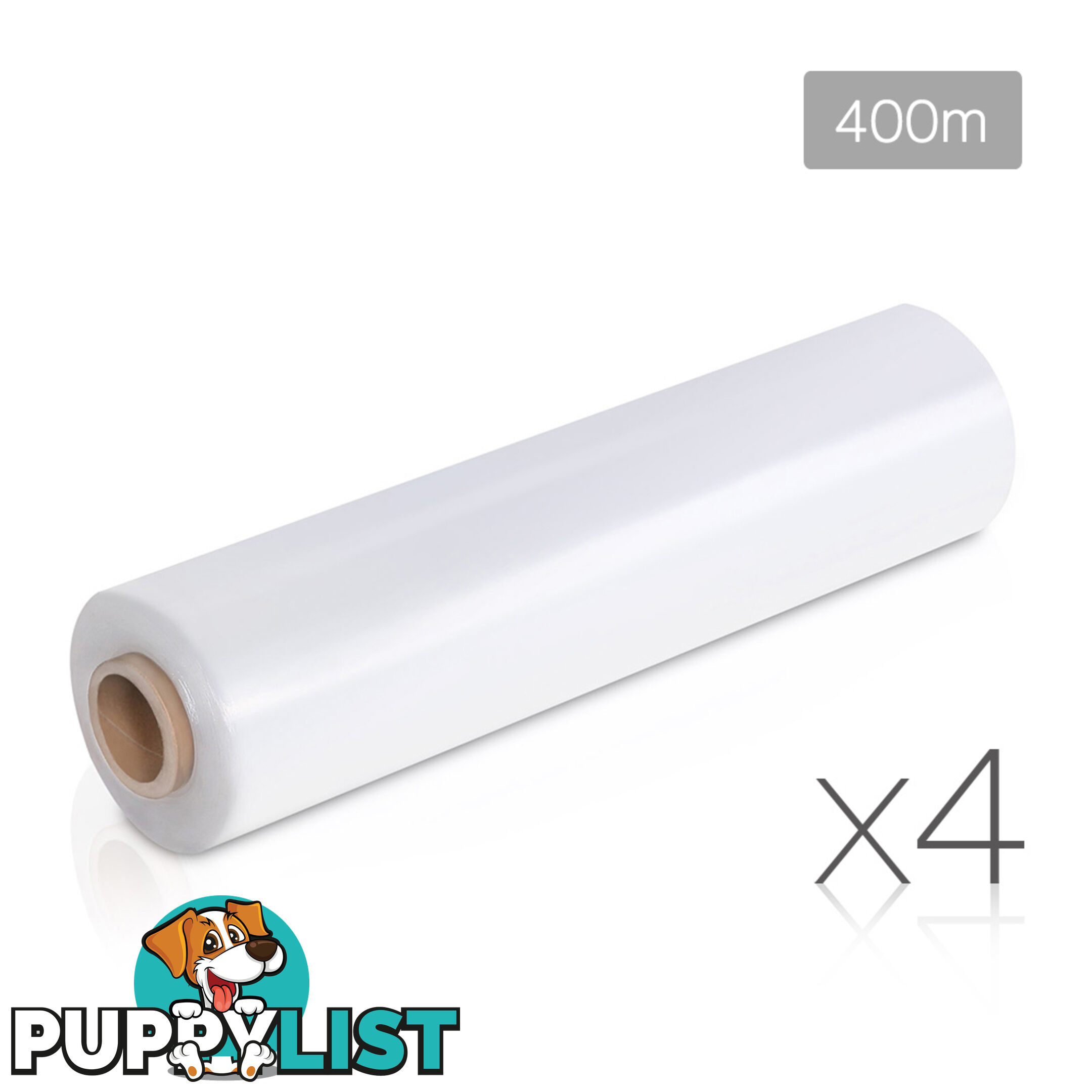 Set of 4 Stretch Film Rolls 500mm x 400M - Clear