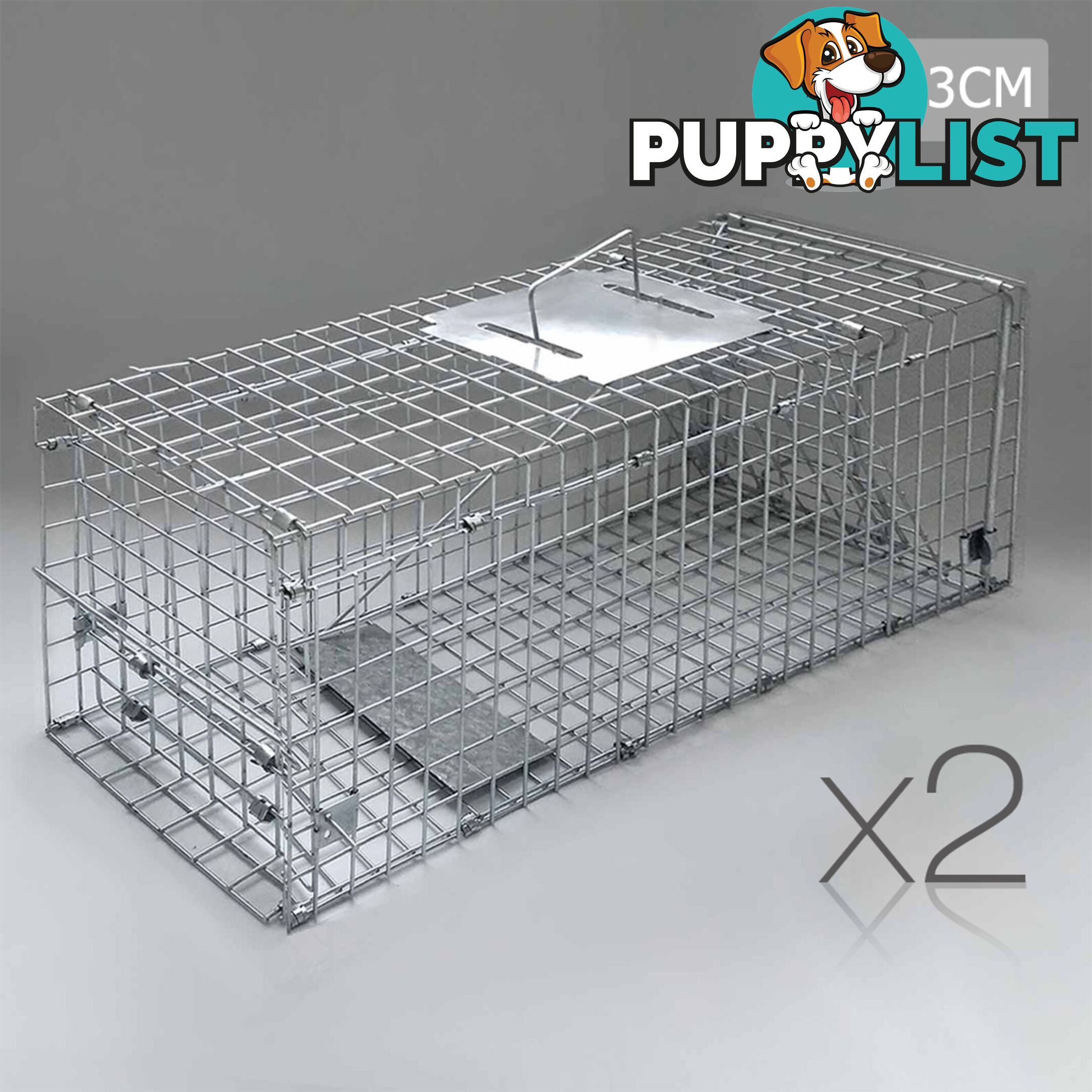 2 Safe Humane Animal Trap Cage Possum Cat Rabbit Fox Koala Hare Bird Live Catch