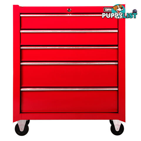 5 Drawers Toolbox Chest Cabinet Tool Box Roller Trolley Red