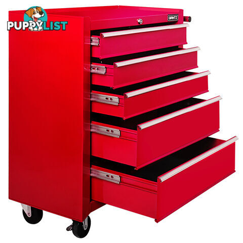 5 Drawers Toolbox Chest Cabinet Tool Box Roller Trolley Red