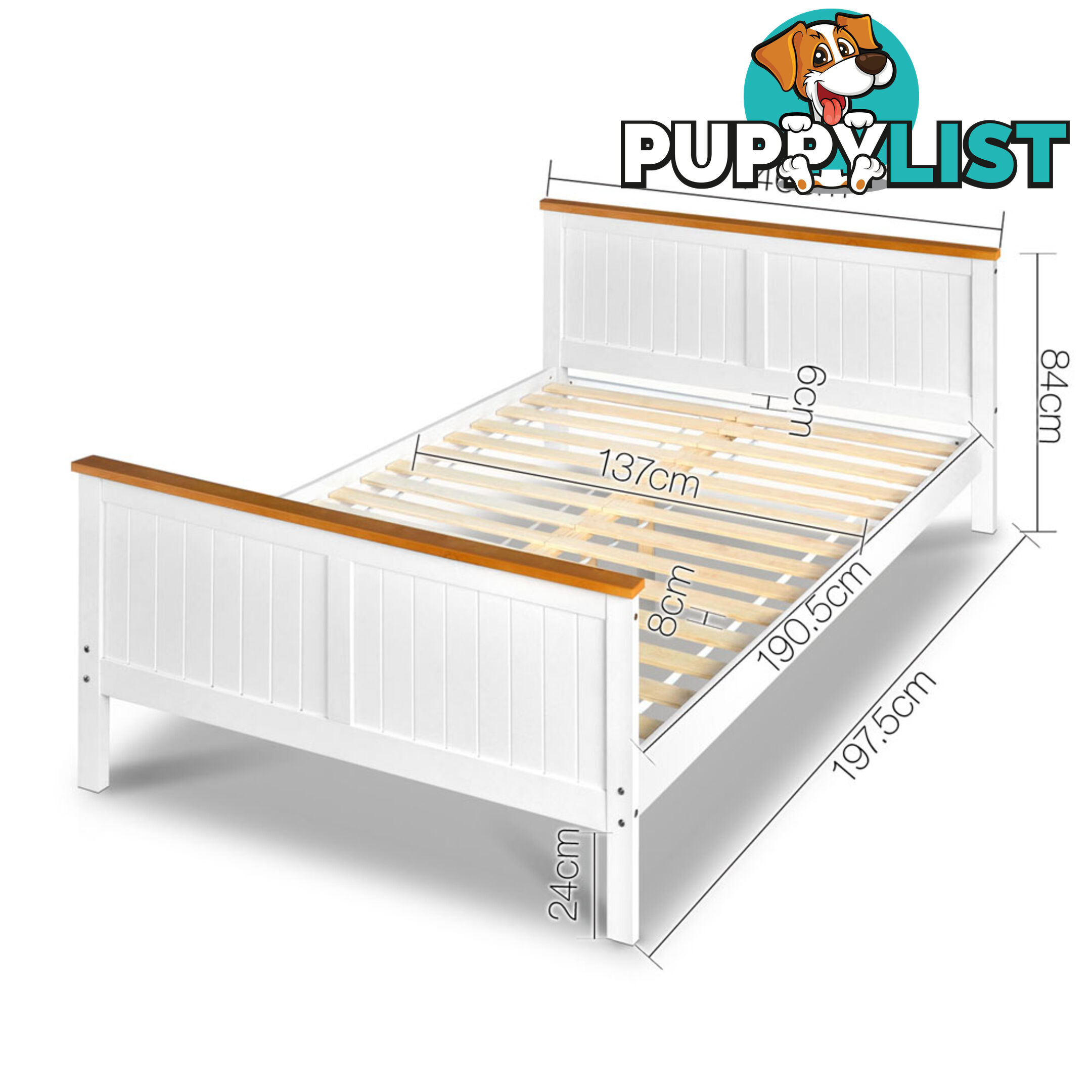 Pine Wood Double Bed Frame