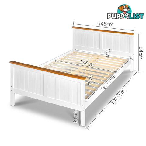 Pine Wood Double Bed Frame