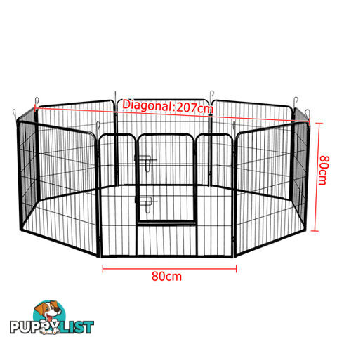 8 Panel Pet Playpen Dog Cage Puppy Exercise Crate Enclosure Rabbit Fence