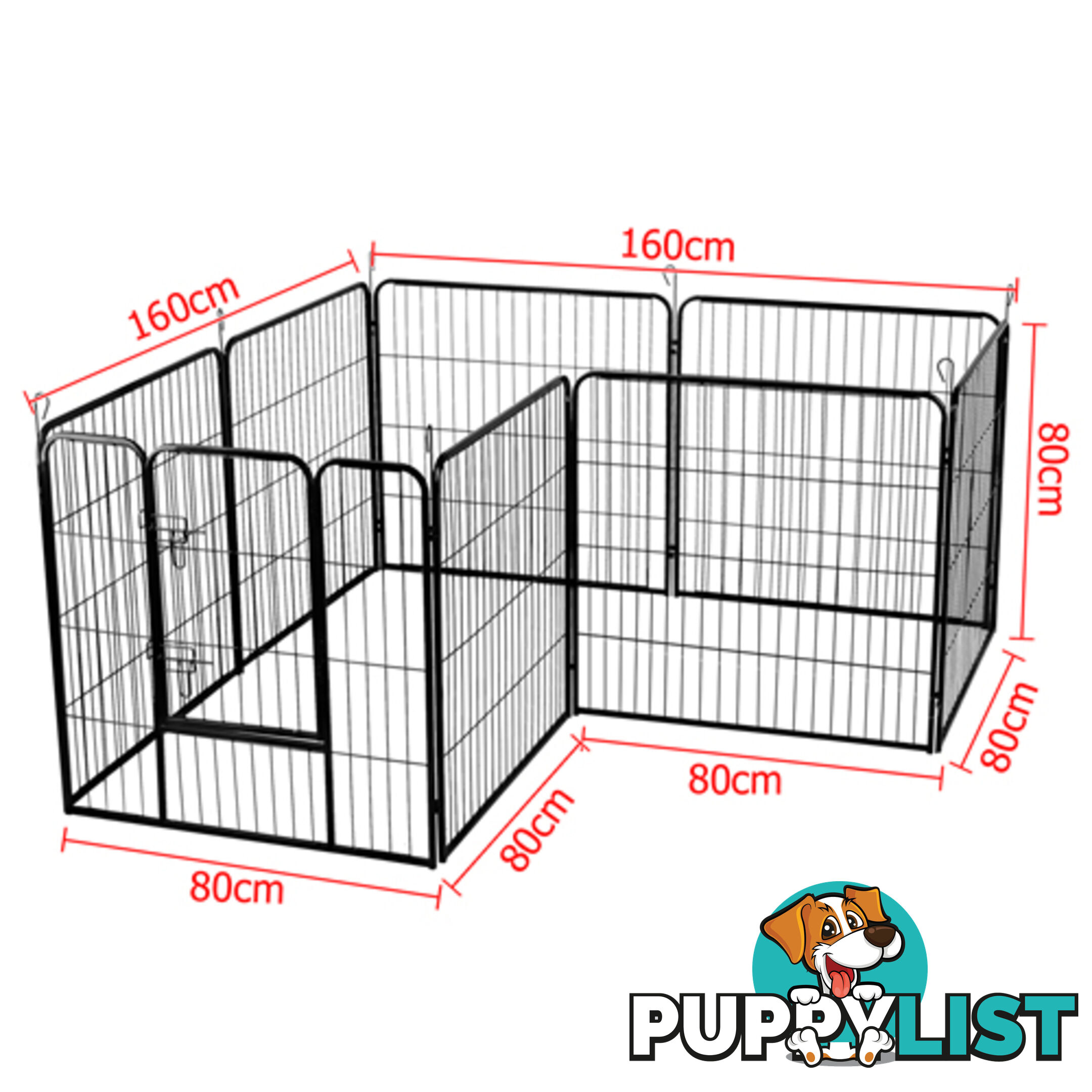 8 Panel Pet Playpen Dog Cage Puppy Exercise Crate Enclosure Rabbit Fence