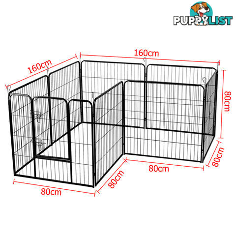 8 Panel Pet Playpen Dog Cage Puppy Exercise Crate Enclosure Rabbit Fence