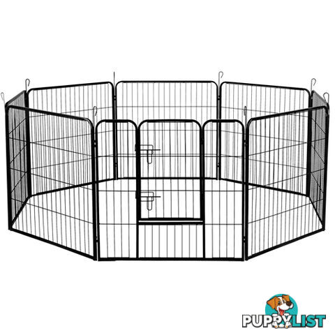 8 Panel Pet Playpen Dog Cage Puppy Exercise Crate Enclosure Rabbit Fence