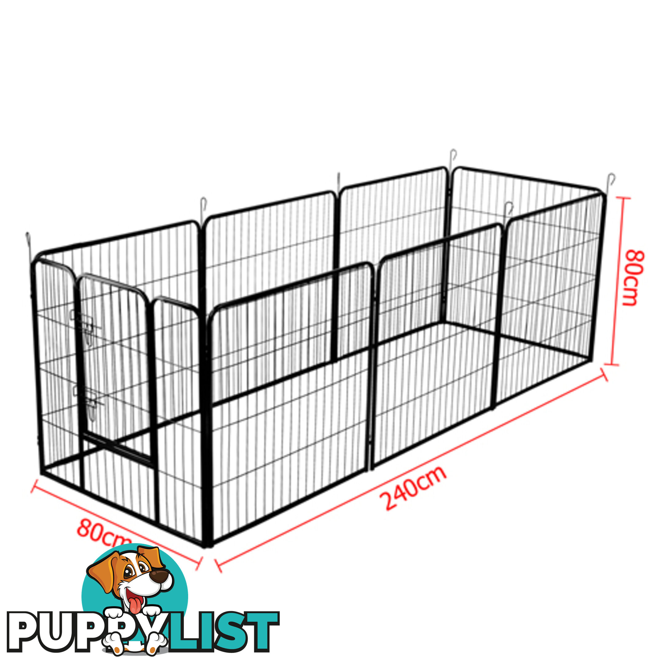 8 Panel Pet Playpen Dog Cage Puppy Exercise Crate Enclosure Rabbit Fence