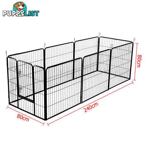 8 Panel Pet Playpen Dog Cage Puppy Exercise Crate Enclosure Rabbit Fence