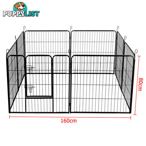 8 Panel Pet Playpen Dog Cage Puppy Exercise Crate Enclosure Rabbit Fence