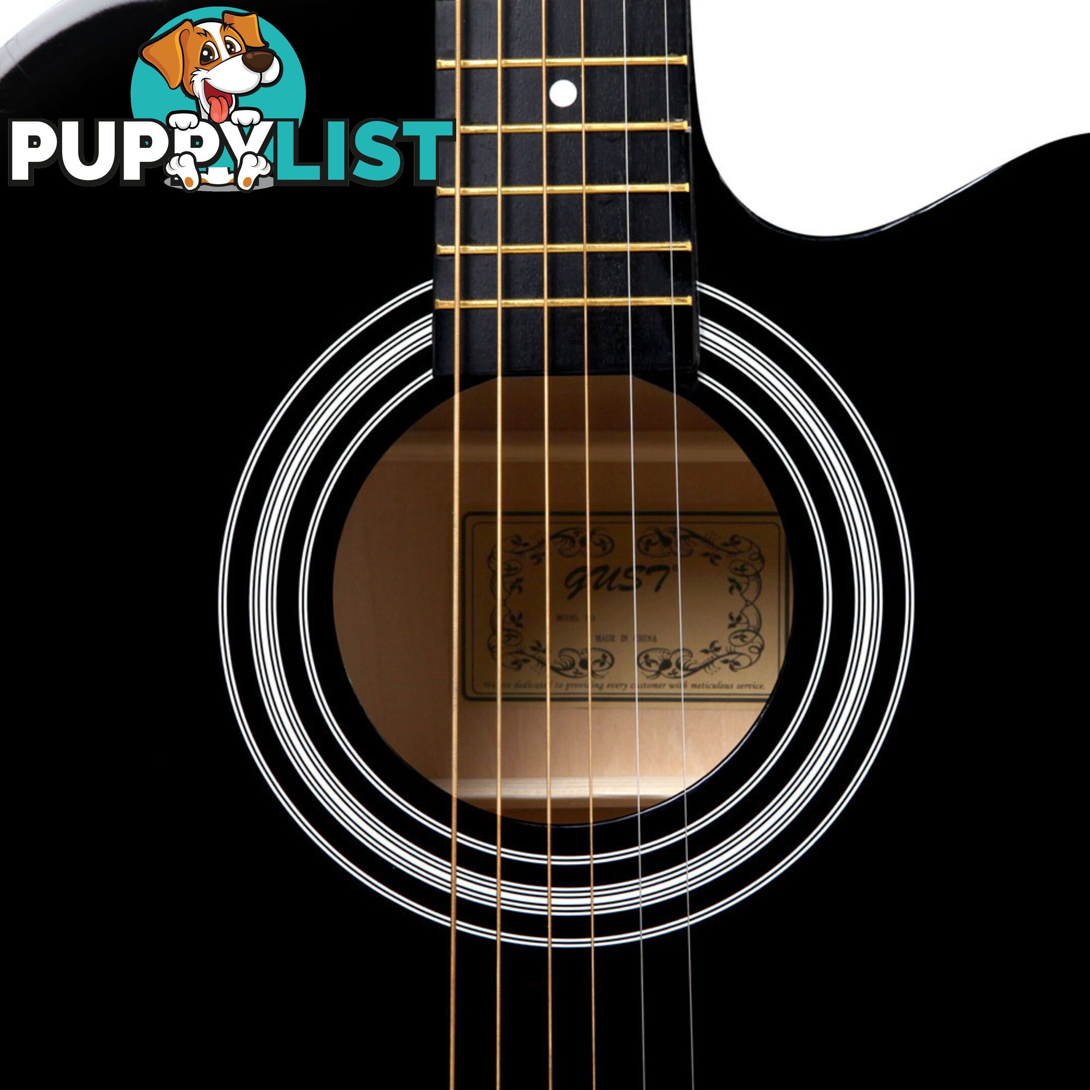 41in 5- Band EQ Electric Acoustic Guitar Full Size Black