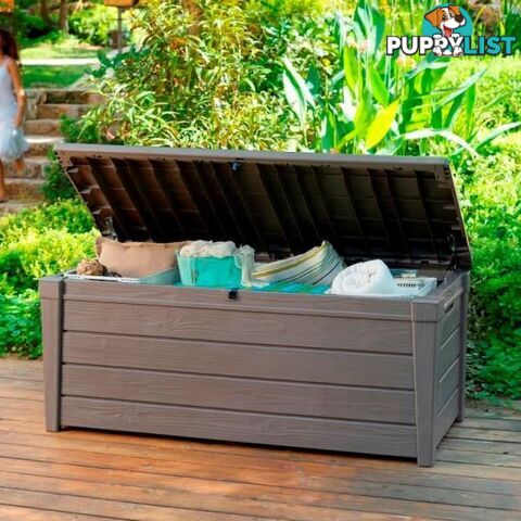 Brightwood 2 Seater Indoor Outdoor Storage 455L Weatherproof Garden Bench Box