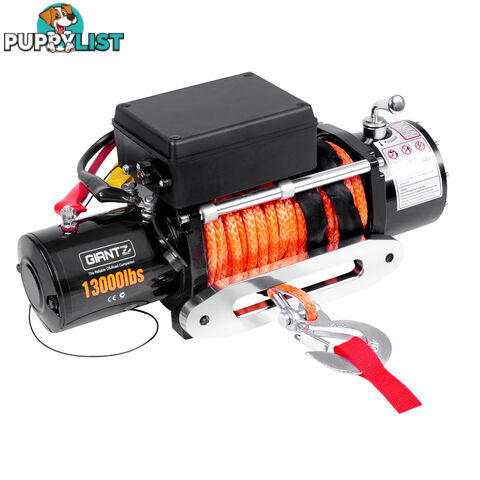 12V 13000 LBS Wireless Synthetic Rope Electric Winch