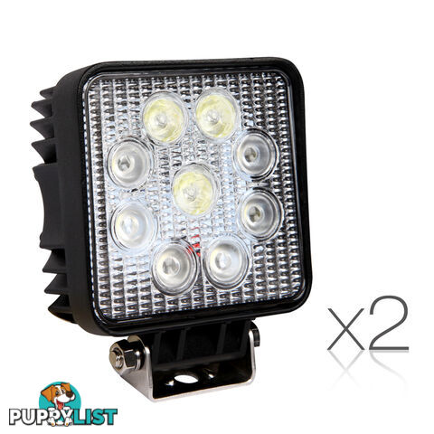 Set of 2 BEAMAX Square LED Work Lamp 27W