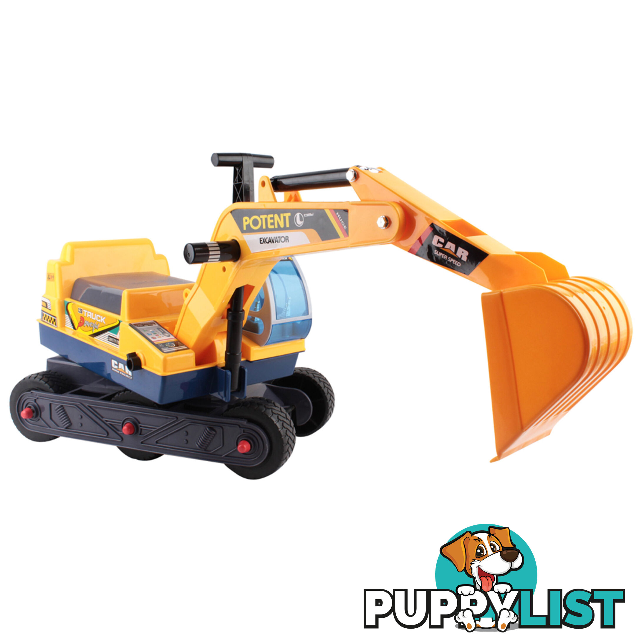 Kids Ride On Excavator Yellow