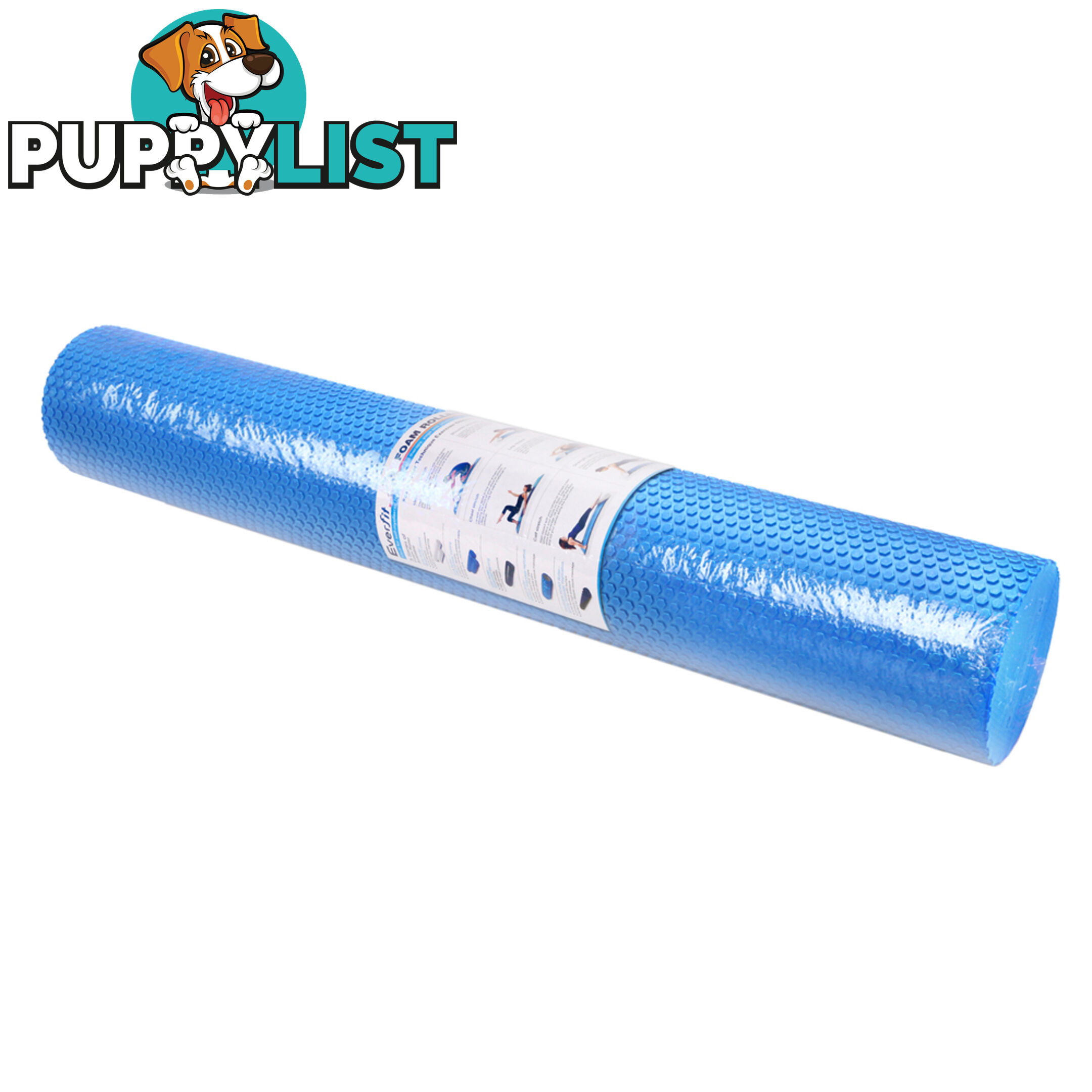 Yoga Gym Pilates EVA Stick Foam Roller Blue 90 x 15cm