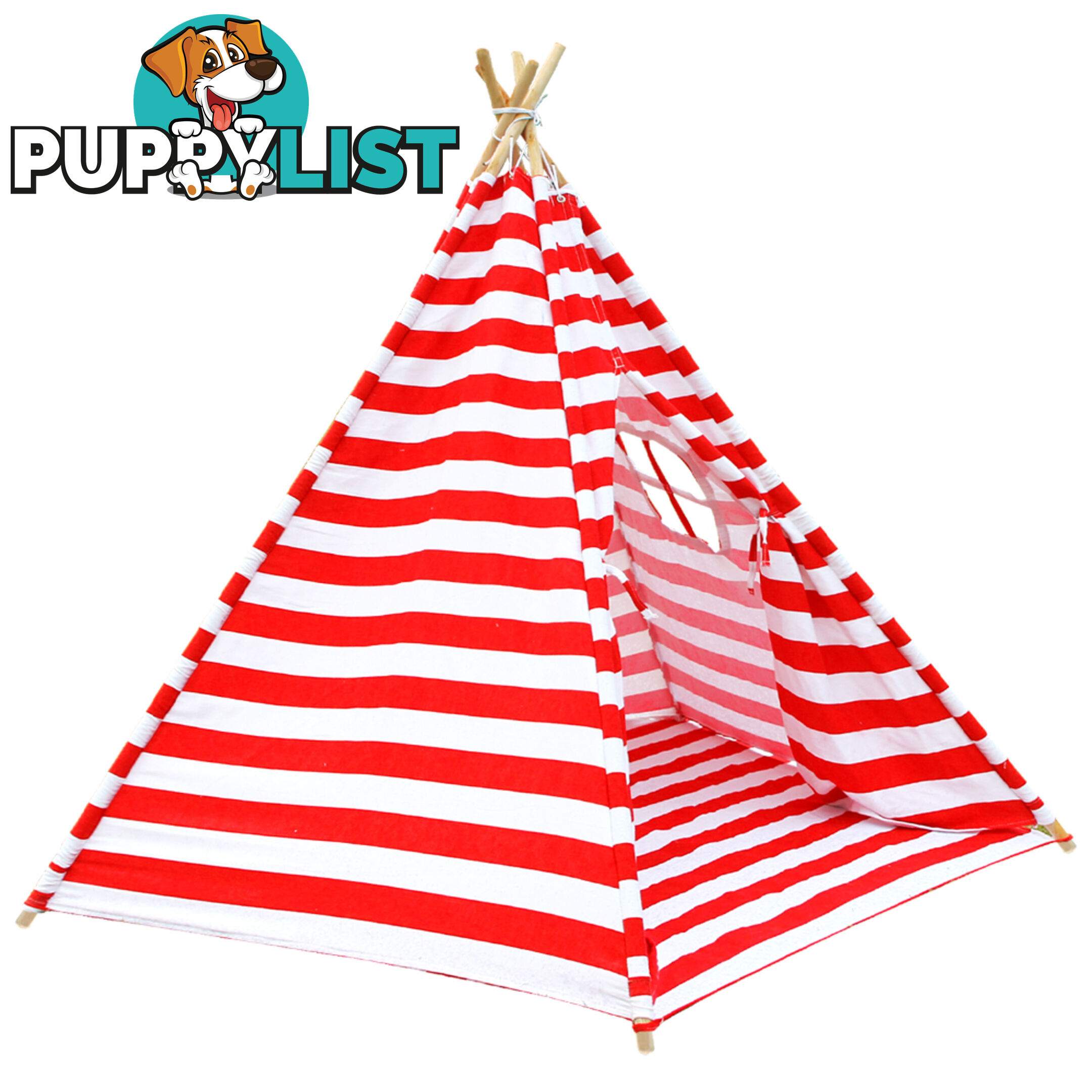 Kids Play Tent Canvas Teepee Pretend Playhouse Outdoor Indoor Tipi Red