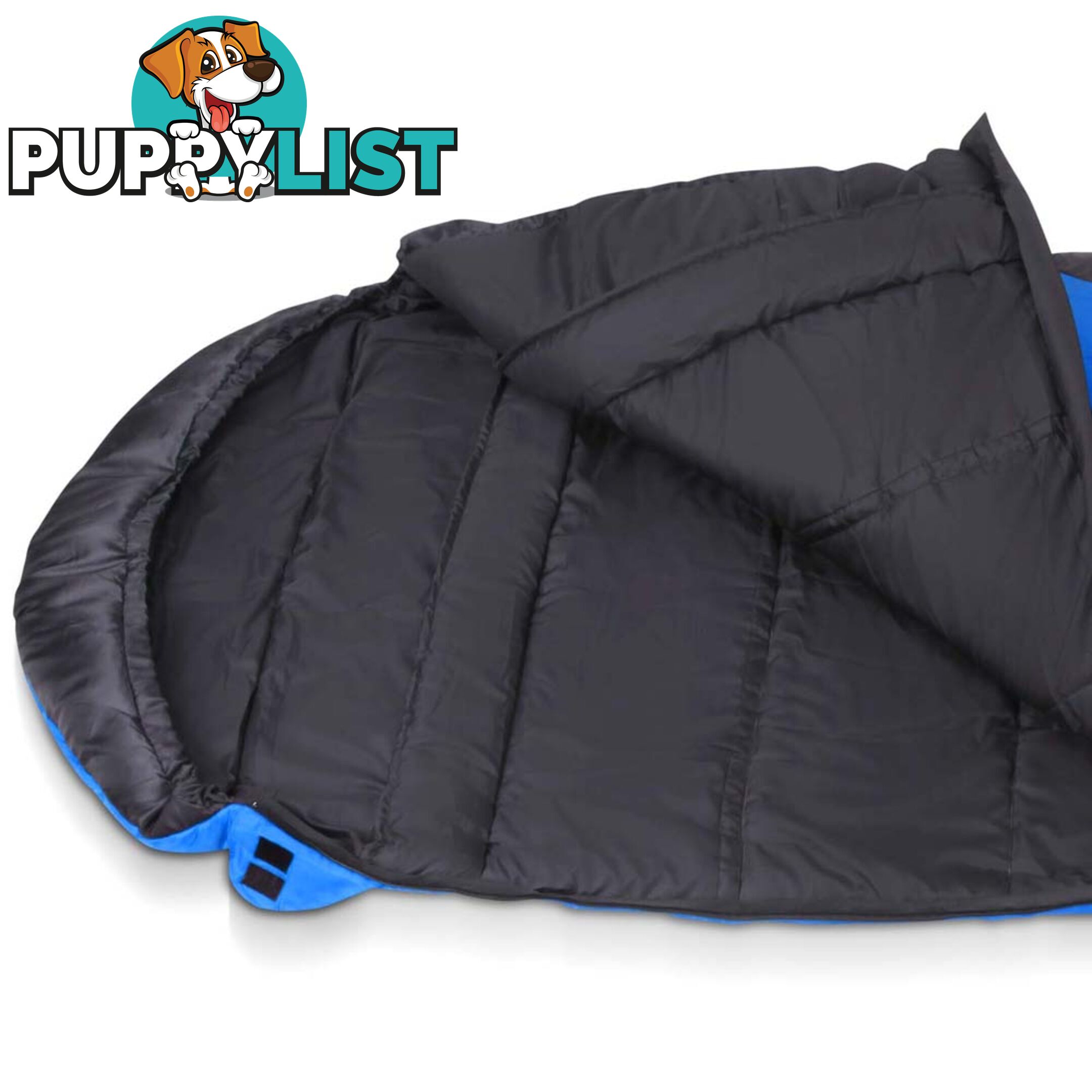 Single Camping Sleeping Bag Outdoor Thermal Tent Hiking Winter -10_ Blue Black