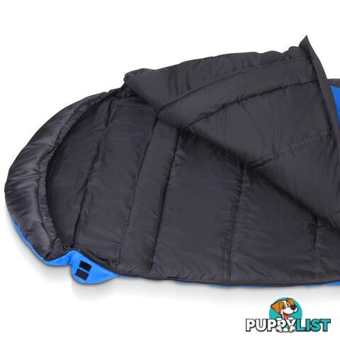 Single Camping Sleeping Bag Outdoor Thermal Tent Hiking Winter -10_ Blue Black