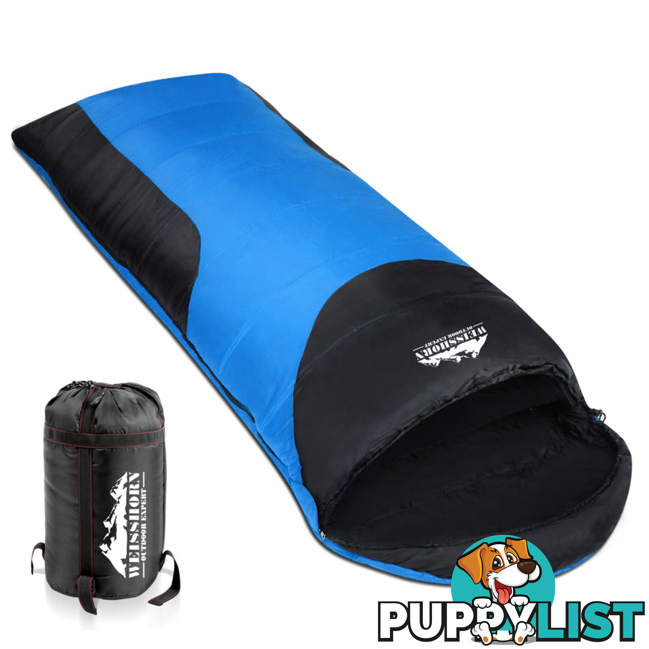 Single Camping Sleeping Bag Outdoor Thermal Tent Hiking Winter -10_ Blue Black