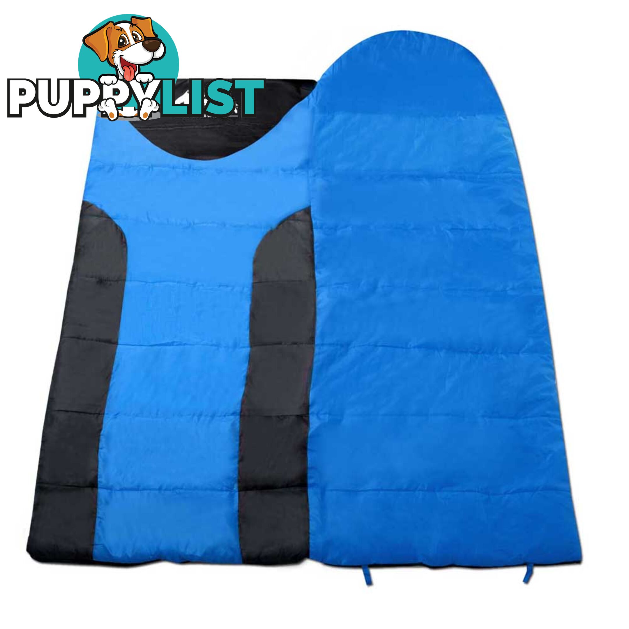 Single Camping Sleeping Bag Outdoor Thermal Tent Hiking Winter -10_ Blue Black