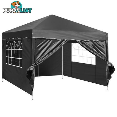 3m x 3m Folding Garden Outdoor Gazebo Marquee Black