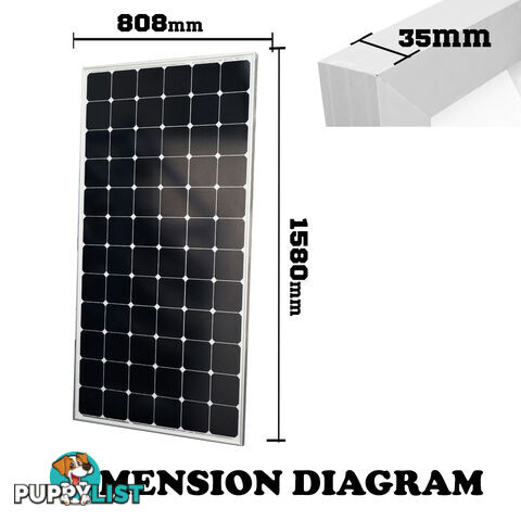 250W 12V Solar Panel kit Generator Power Mono Caravan Camping Battery Charging